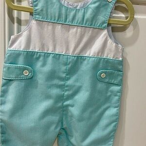 Toddler Gingham Blue/White John John One Piece - perfect for monogramming